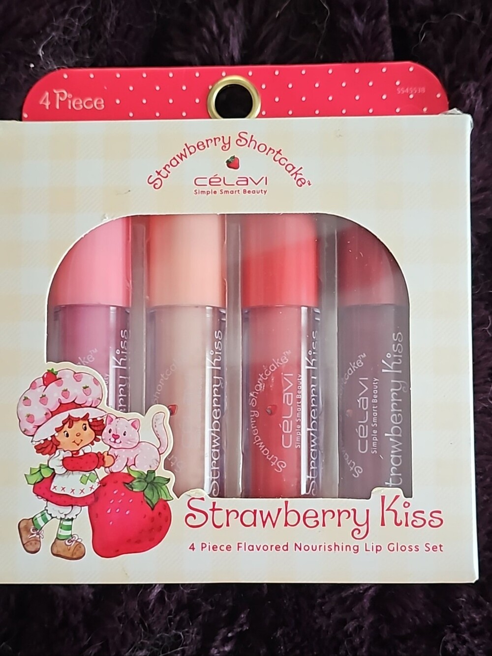 Celavi Strawberry Kiss 4-Piece Lip Gloss Set - Pink / Red / Berry